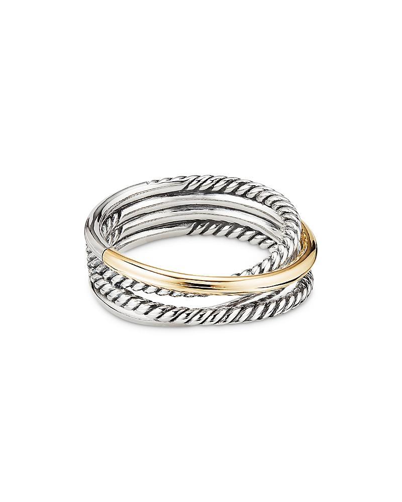 Womens Crossover Band Ring with 18K Yellow Gold Product Image