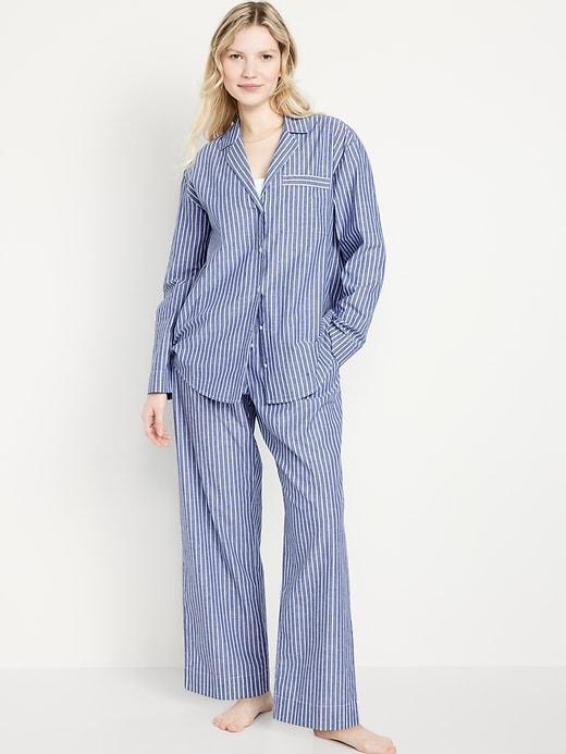 Poplin Pajama Pant Set Product Image