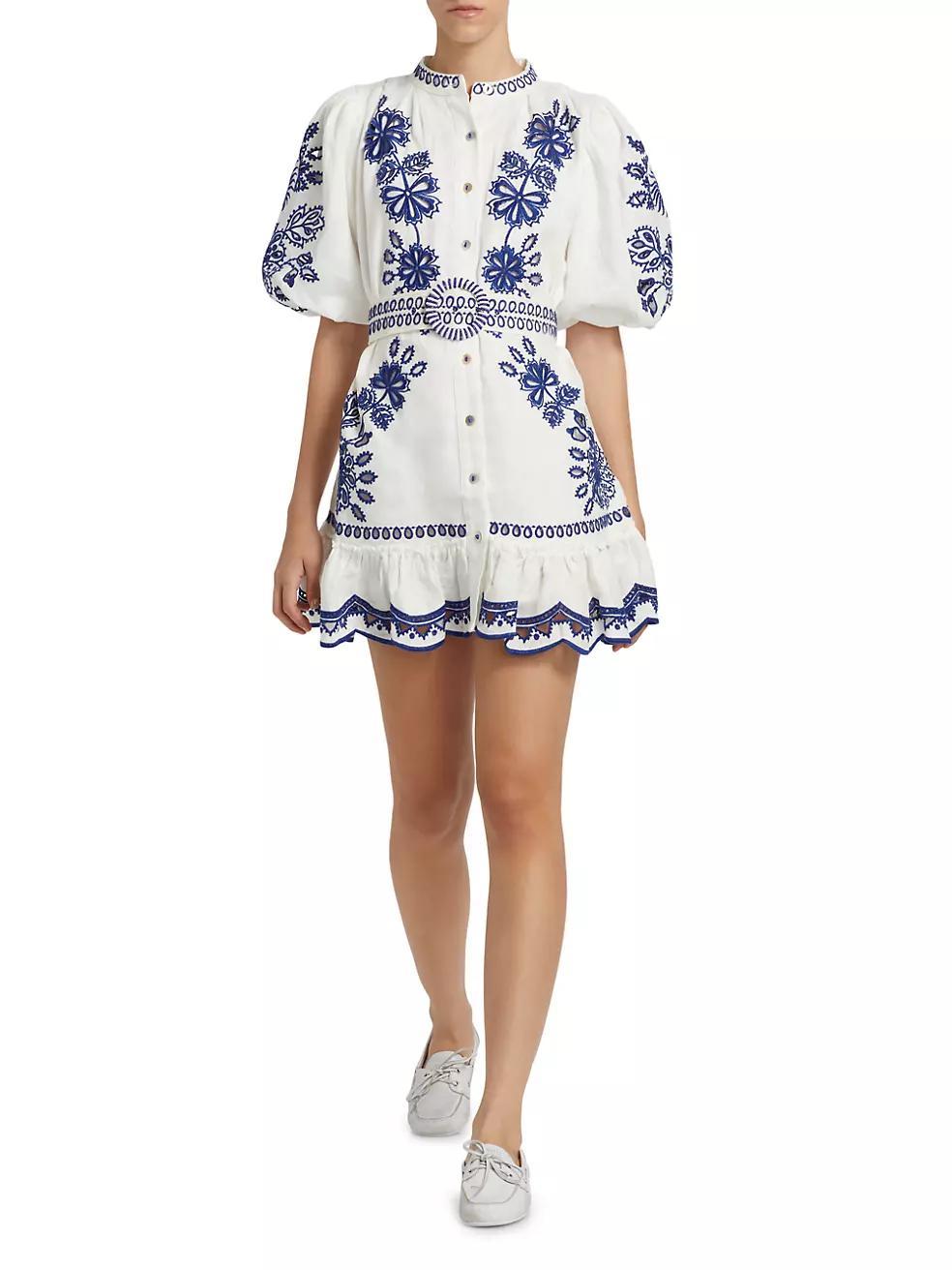 Richelieu Embroidered Linen Minidress Product Image