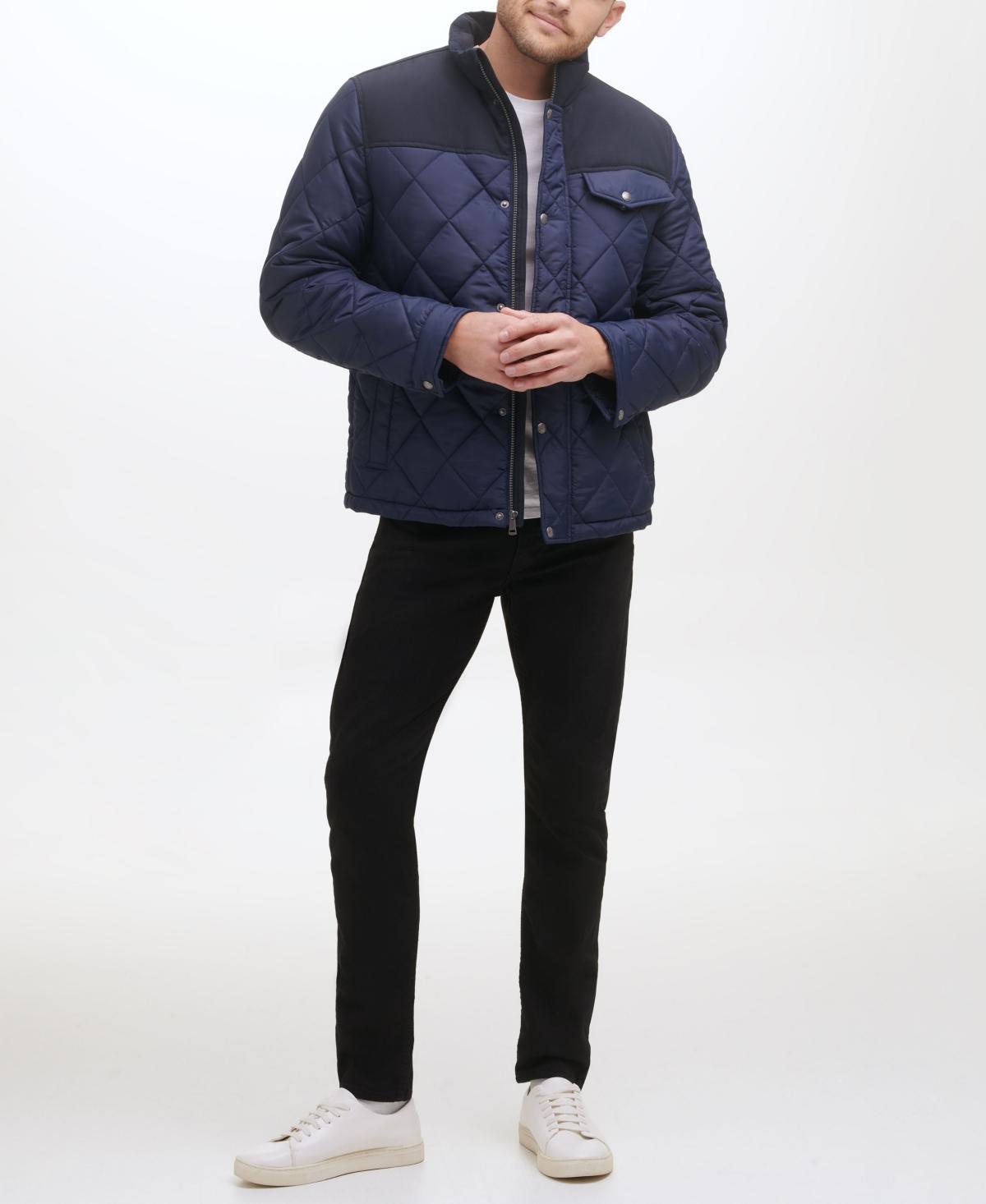 Cole Haan Tonal-Mixed-Media Sherpa Lined Quilted Jacket Product Image