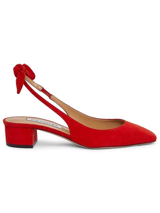 Womens Bow Tie Suede Slingback Pumps Product Image