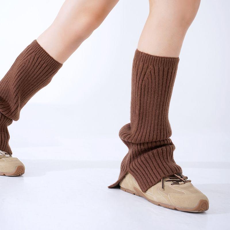 Slit Knitted Leg Warmers Product Image