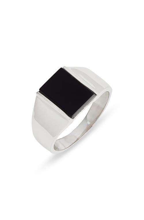 Argento Vivo Sterling Silver Mens Onyx Signet Ring Product Image