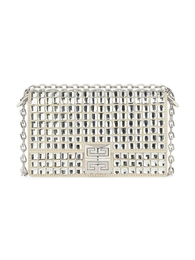 Womens Small 4G Crossbody Bag in Satin With Strass And Chain Product Image