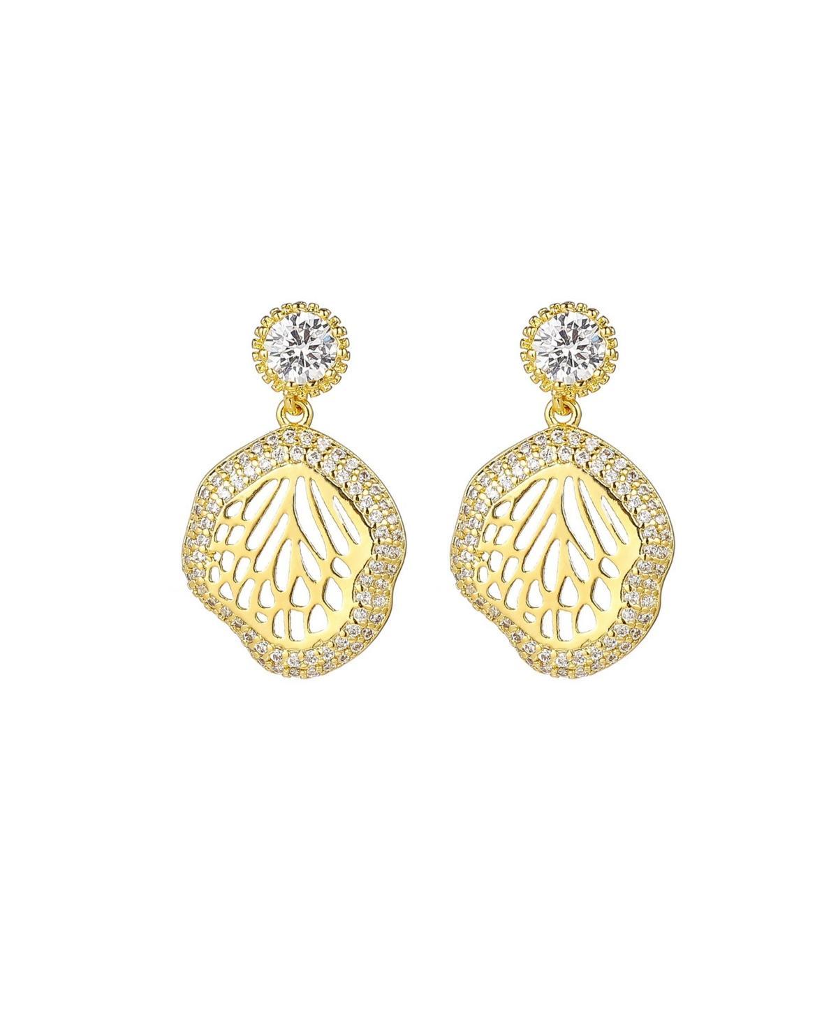 A&M Gold-Tone Beach Seashell Earrings, Womens, Yellow Product Image