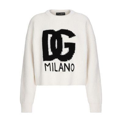 Wool Logo Sweater In White Product Image