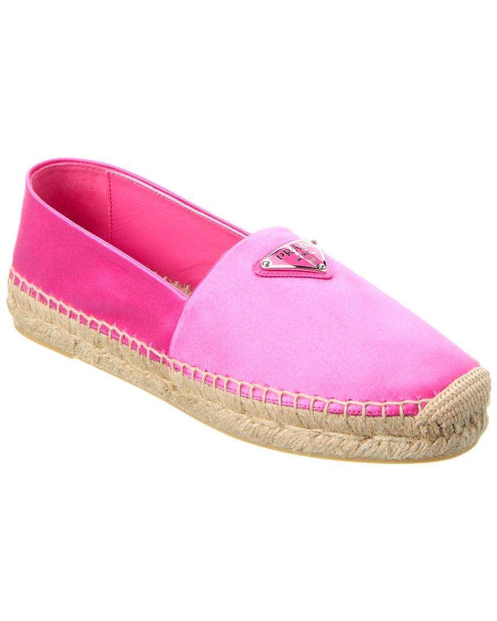 Logo Satin Espadrille In Pink Product Image