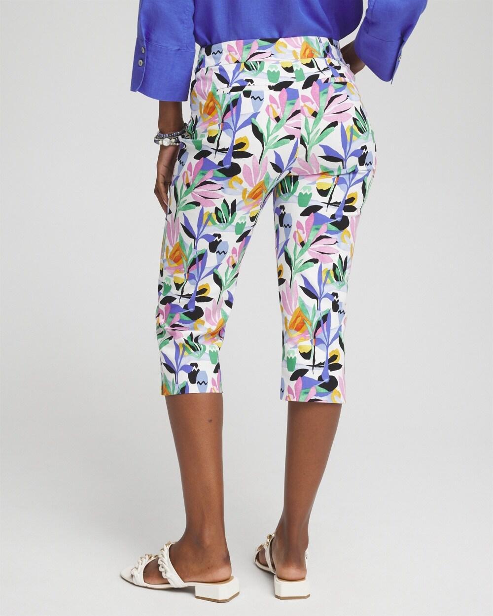 Petite Brigitte Tropical Print Capris Product Image