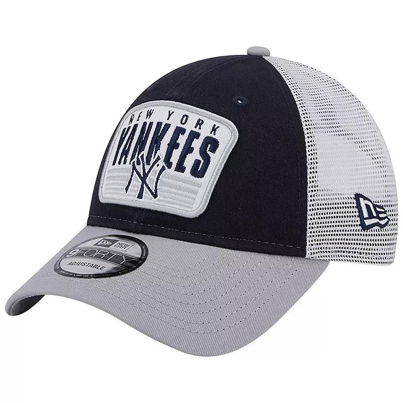 Mens New Era New York Yankees Two-Tone Patch 9FORTY Snapback Hat, Blue Product Image