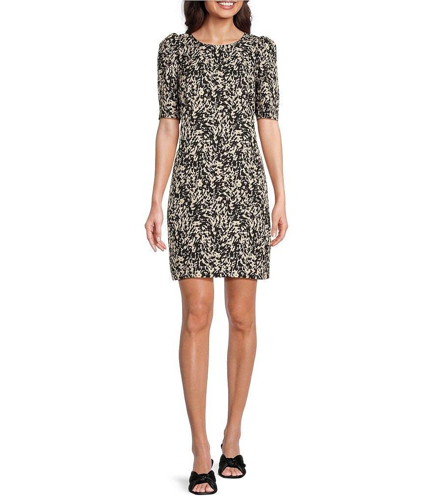 Gibson & Latimer Printed Crew Neck Short Sleeve Shift Dress Product Image