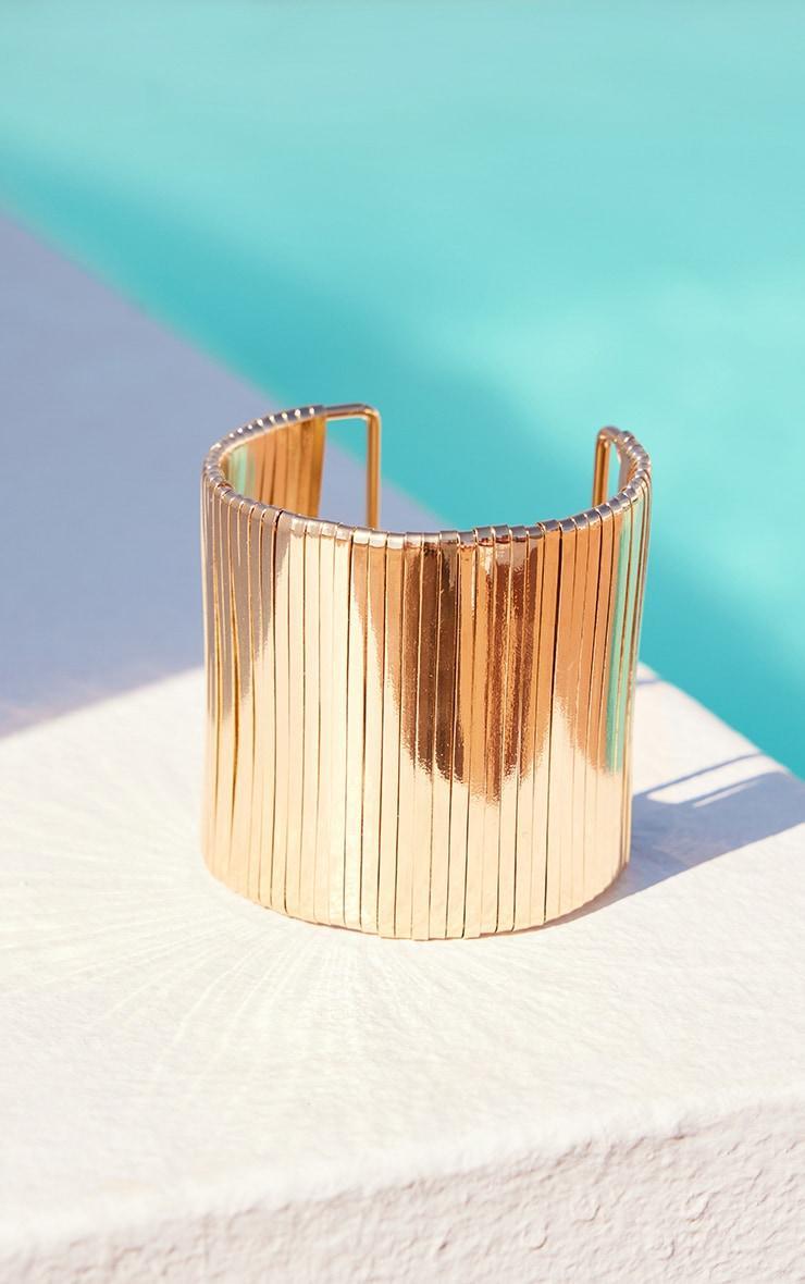 Gold Ridge Cuff Bangle Product Image