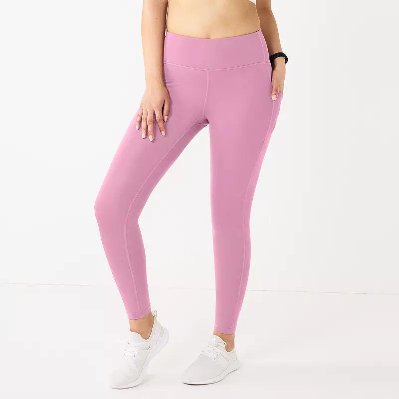 Petite Tek Gear Ultrastretch High-Waisted 7/8 Leggings with Side Pockets, Womens Product Image