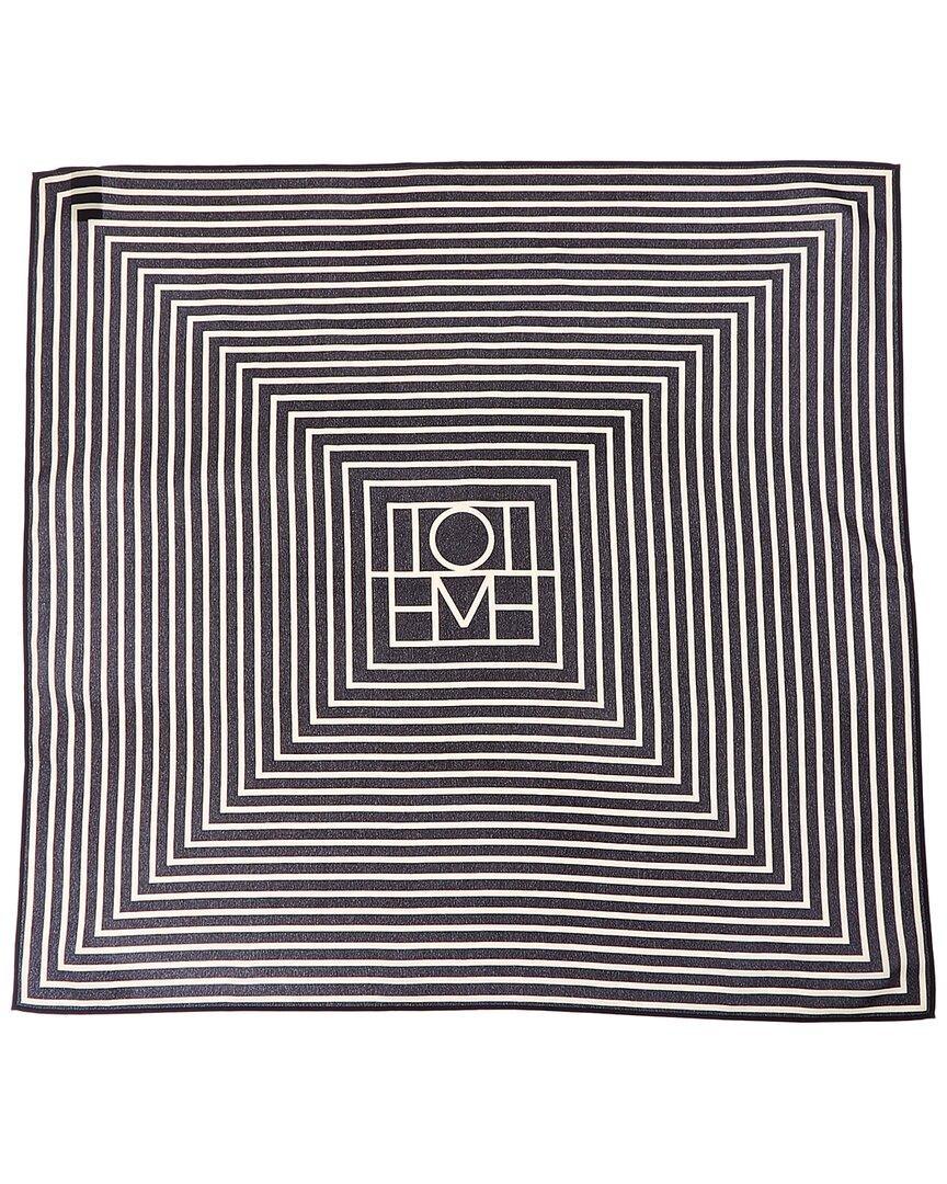 Toteme Signature Monogram Silk Scarf In Black Product Image