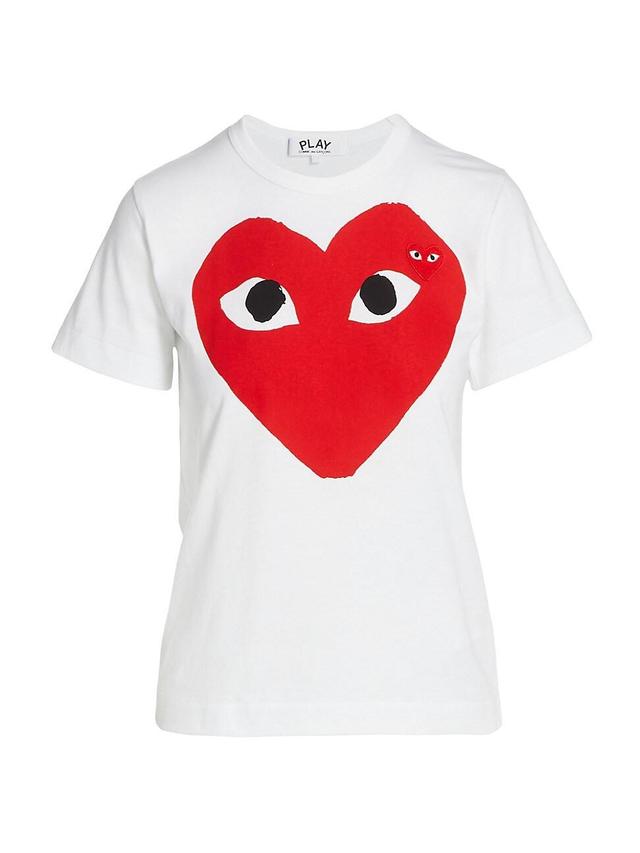 Womens Large Heart Cotton T-Shirt Product Image