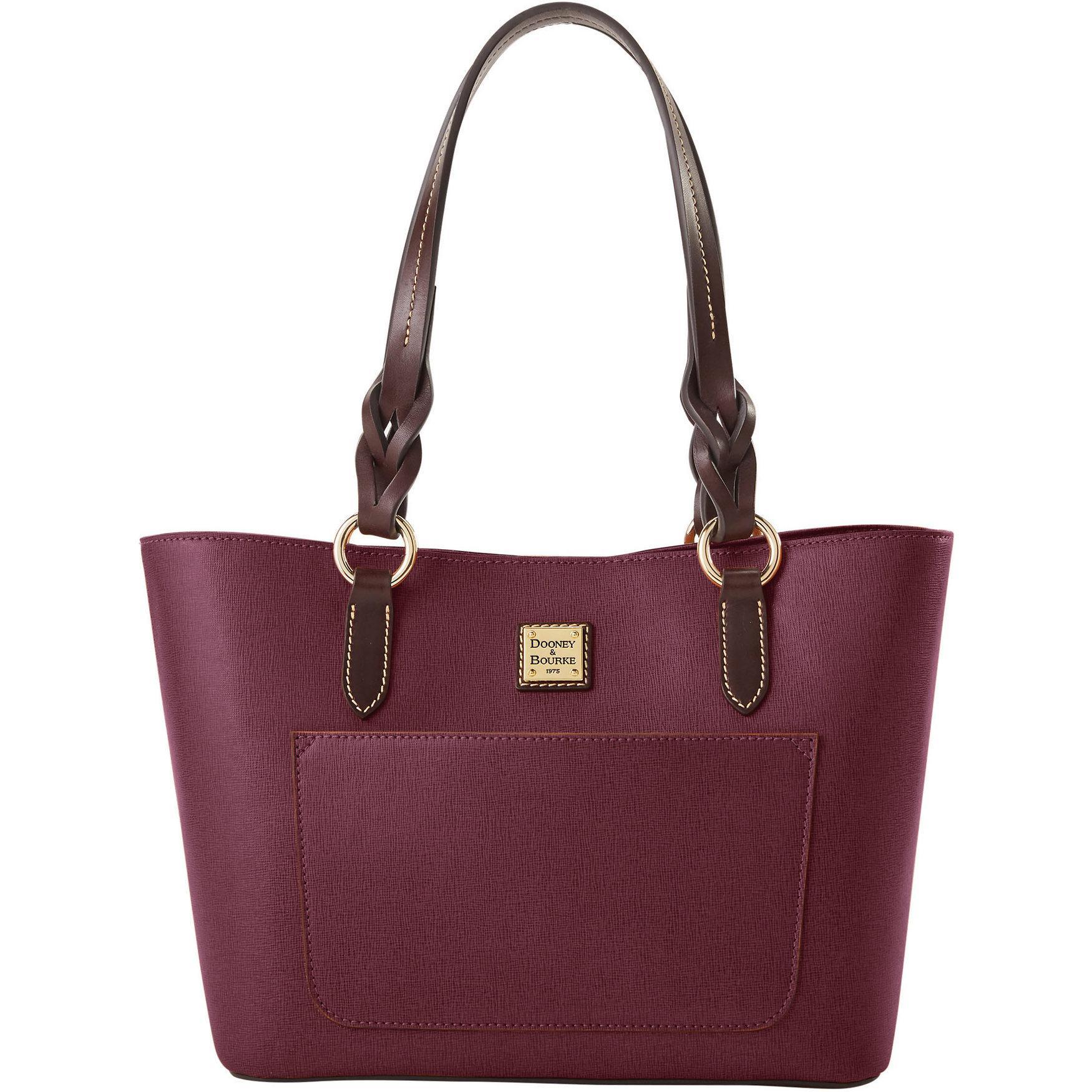 Dooney & Bourke Womens Saffiano Gretchen Leather Tote Shopping Bag in Bordeaux Product Image