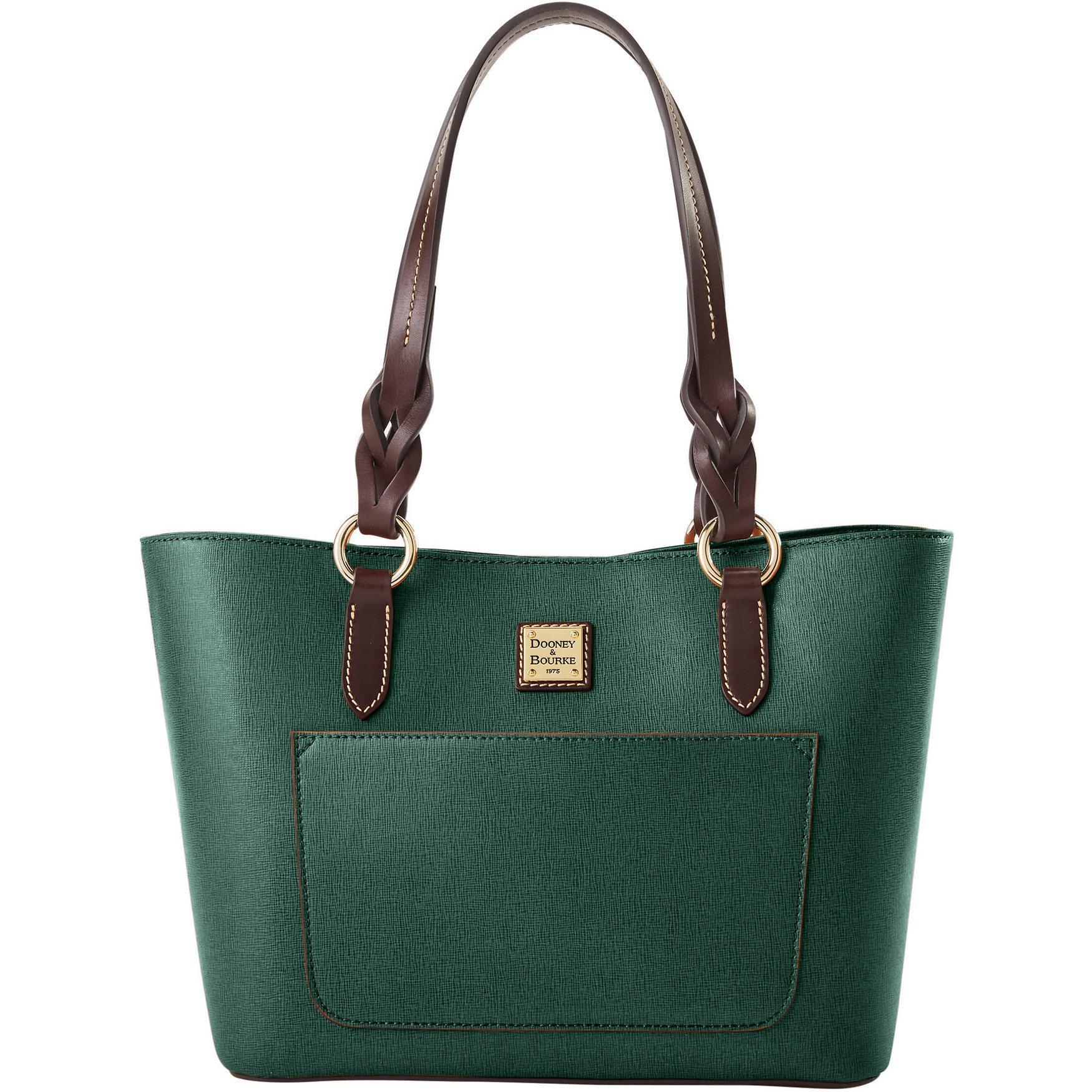 Dooney & Bourke Womens Saffiano Gretchen Leather Tote Shopping Bag in Ivy Product Image