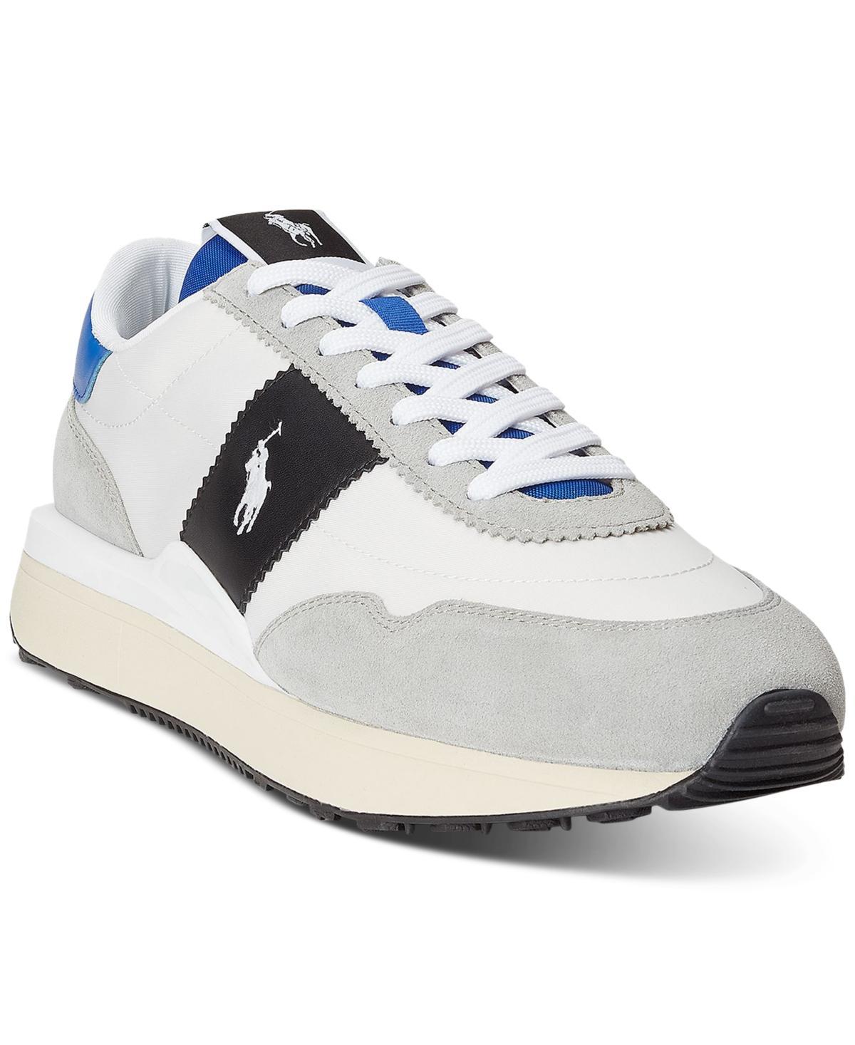 Polo Ralph Lauren Mens Train 89 Lace-Up Sneakers - Soft Grey/black Product Image