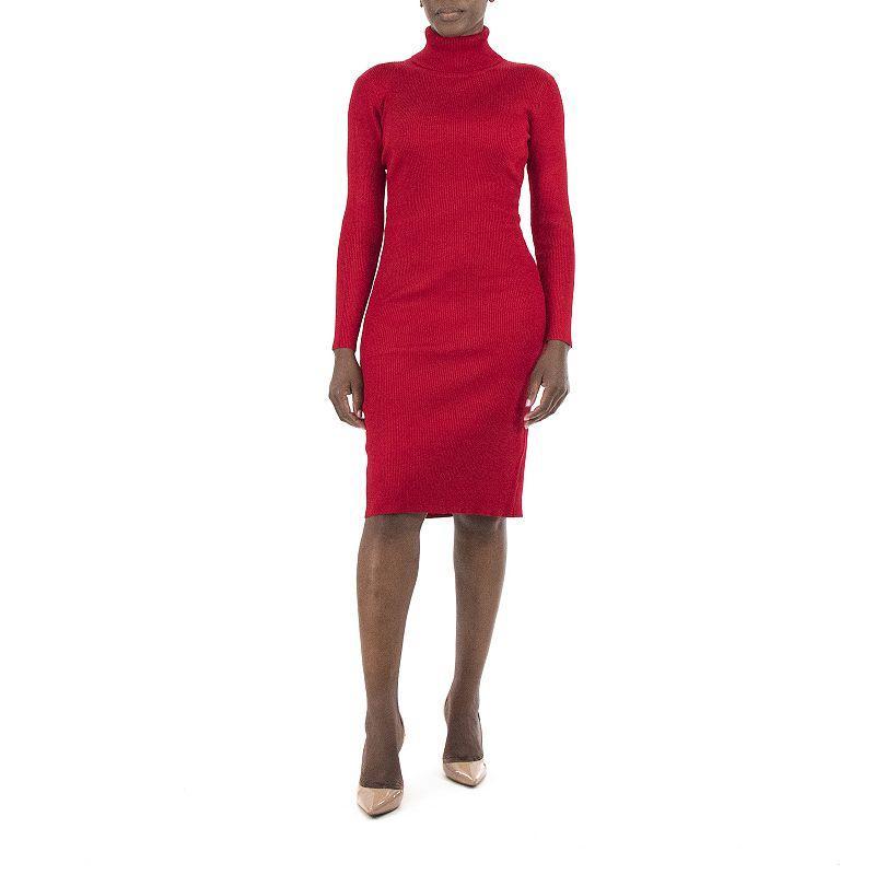 Womens Nina Leonard Midi Sheath Sweater Dress Product Image