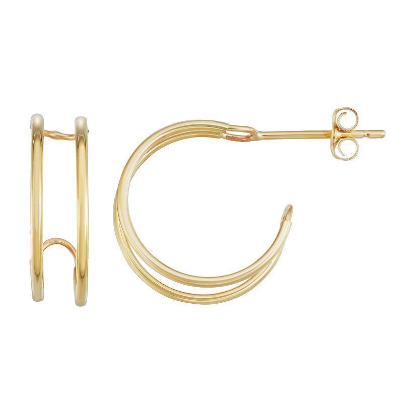 Forever 14K Double C-Hoop Earrings, Womens, 14k Gold Product Image