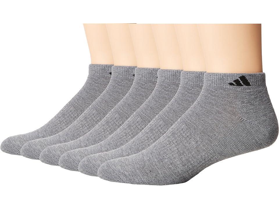 adidas Athletic 6-Pack Low Cut Socks (Heather Grey/Black) Men's Low Cut Socks Shoes Product Image