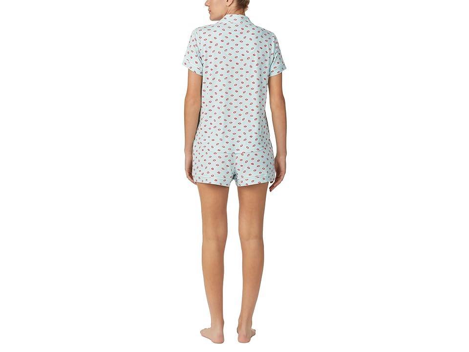 Kate Spade New York Short Sleeve Notch Short Set Glow Lips) Women's Pajama Sets Product Image