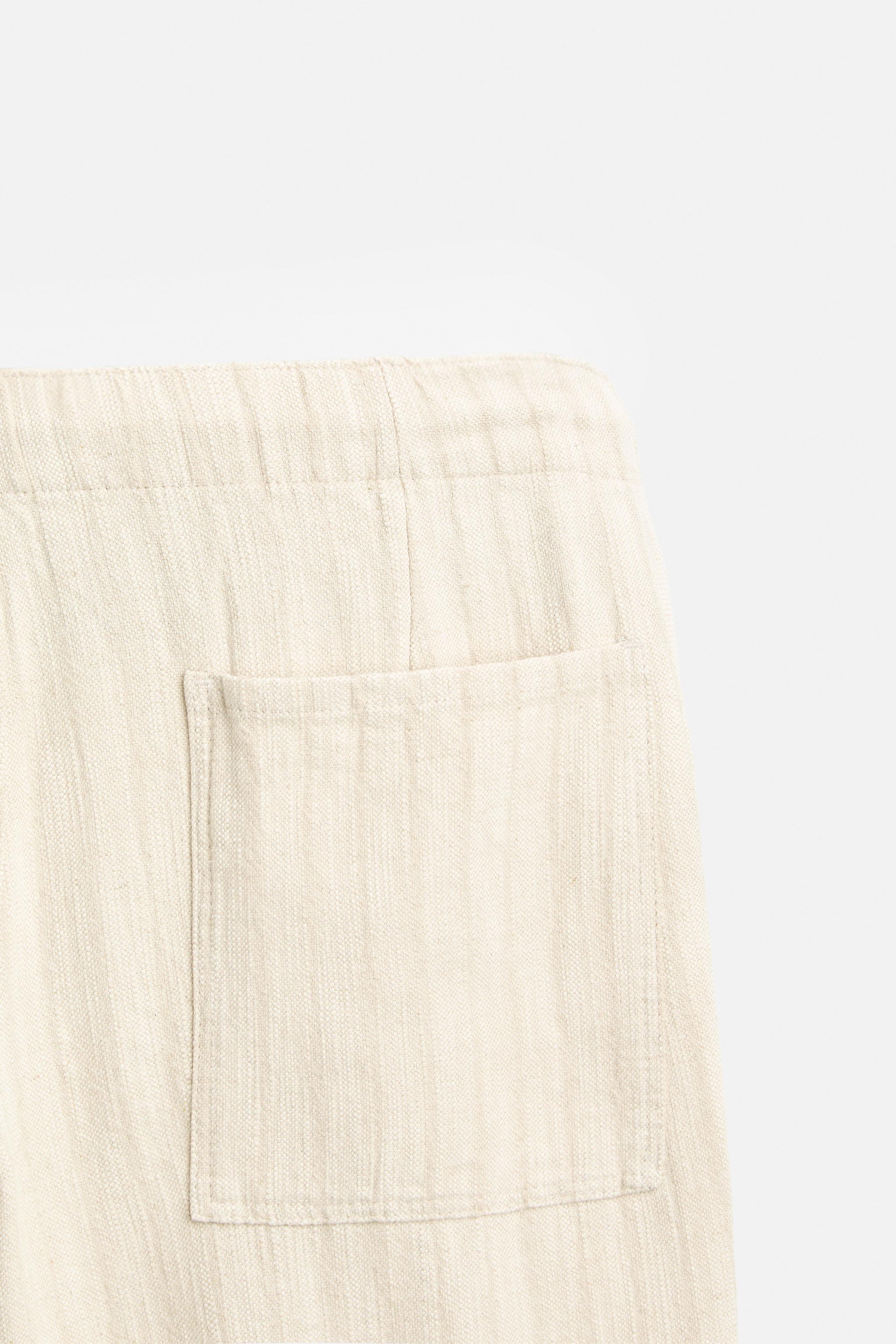 STRIPED TEXTURED PANTS Product Image