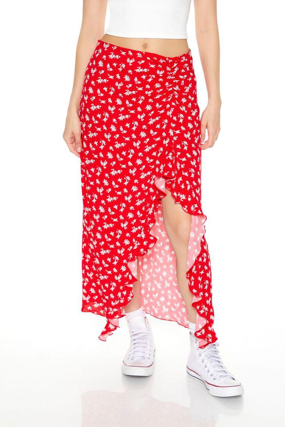 Floral Print Ruffle Maxi Skirt | Forever 21 Product Image