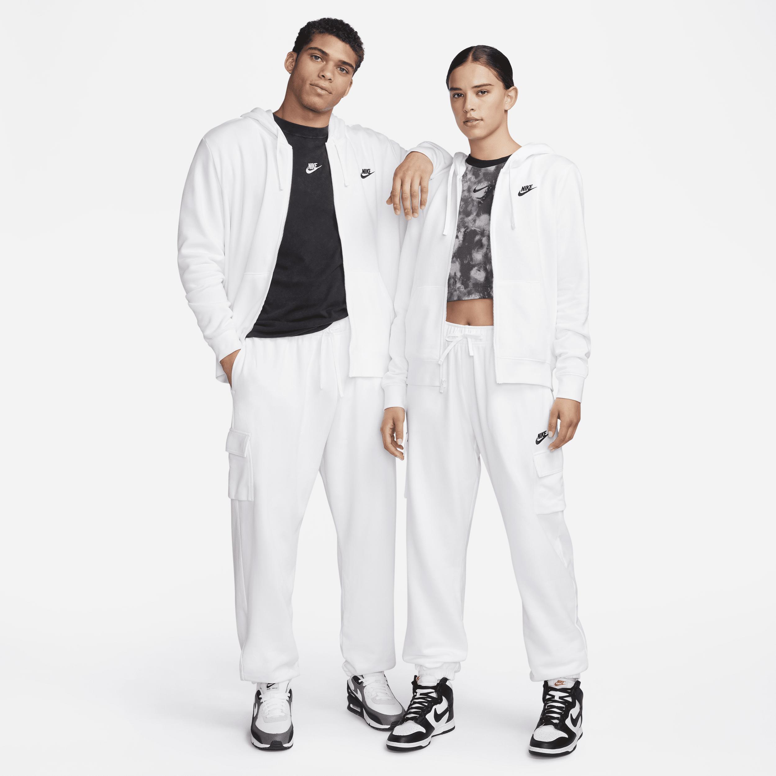 Nike Womens Nike NSW Club Fleece MR Cargo Pants - Womens White/Black Product Image