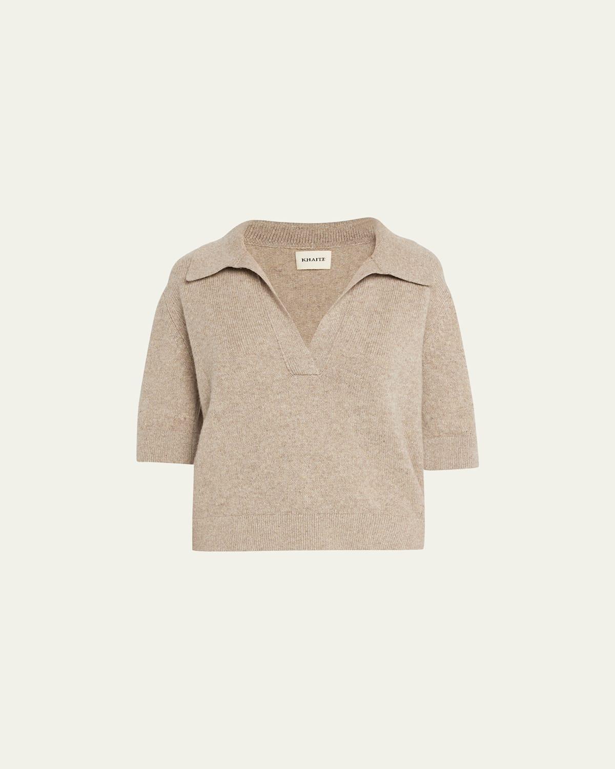 Khaite Shrunken Jo Cashmere Polo Sweater product image