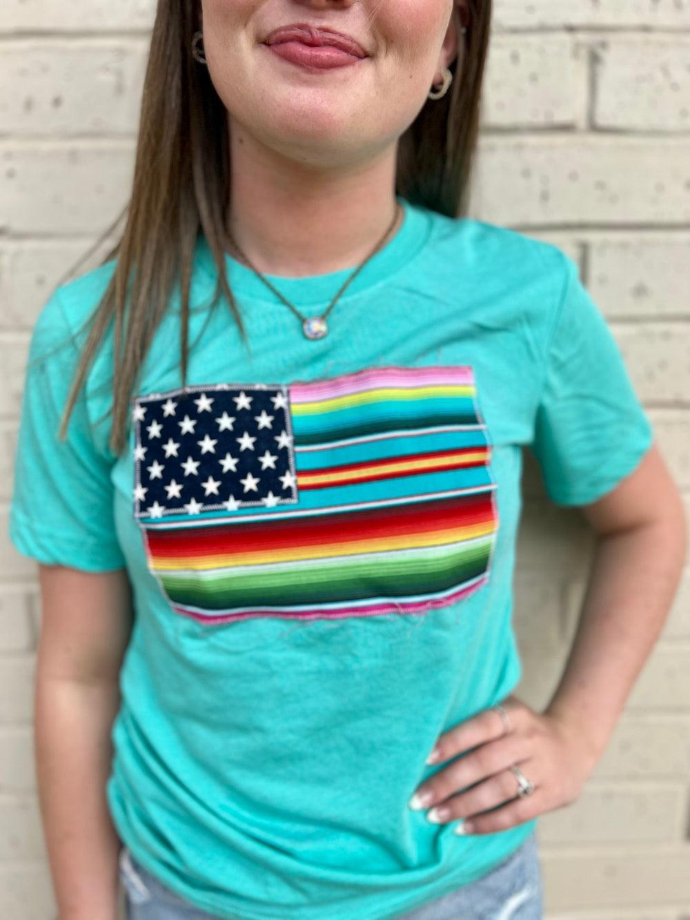 Bright Stripes Turquoise Tee* Product Image