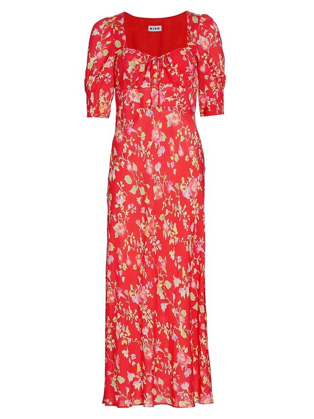 Womens Alida Floral Short-Sleeve Midi-Dress Product Image