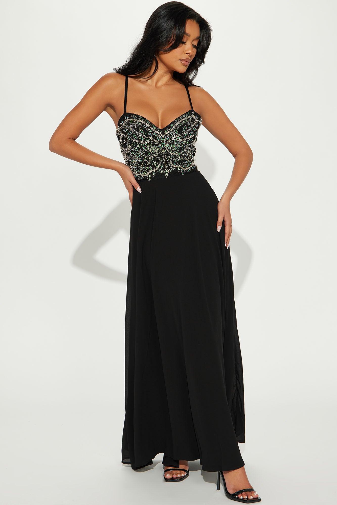 Gracie Chiffon Gown - Black Product Image