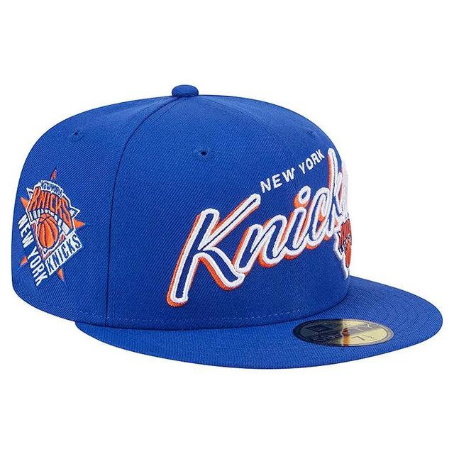 Mens New Era New York Knicks Sport Night Script Sided 59FIFTY Fitted Hat Product Image