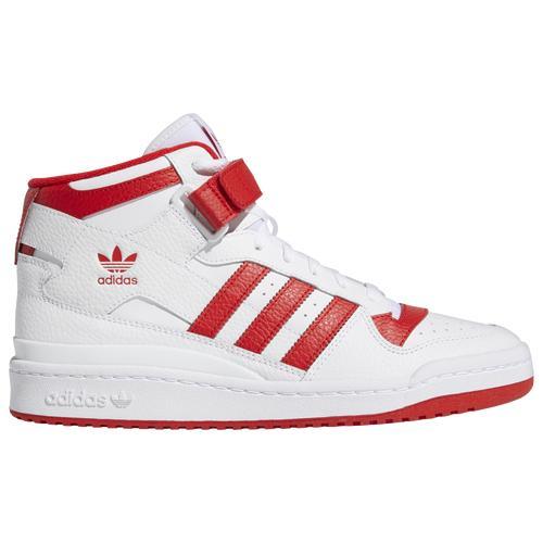 adidas Originals Mens Forum Mid - Basketball Shoes White/Red Product Image