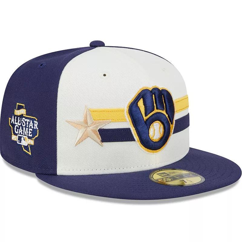 Mens New Era Cream/Navy Milwaukee Brewers 2024 MLB All-Star Game Workout 59FIFTY Fitted Hat Product Image