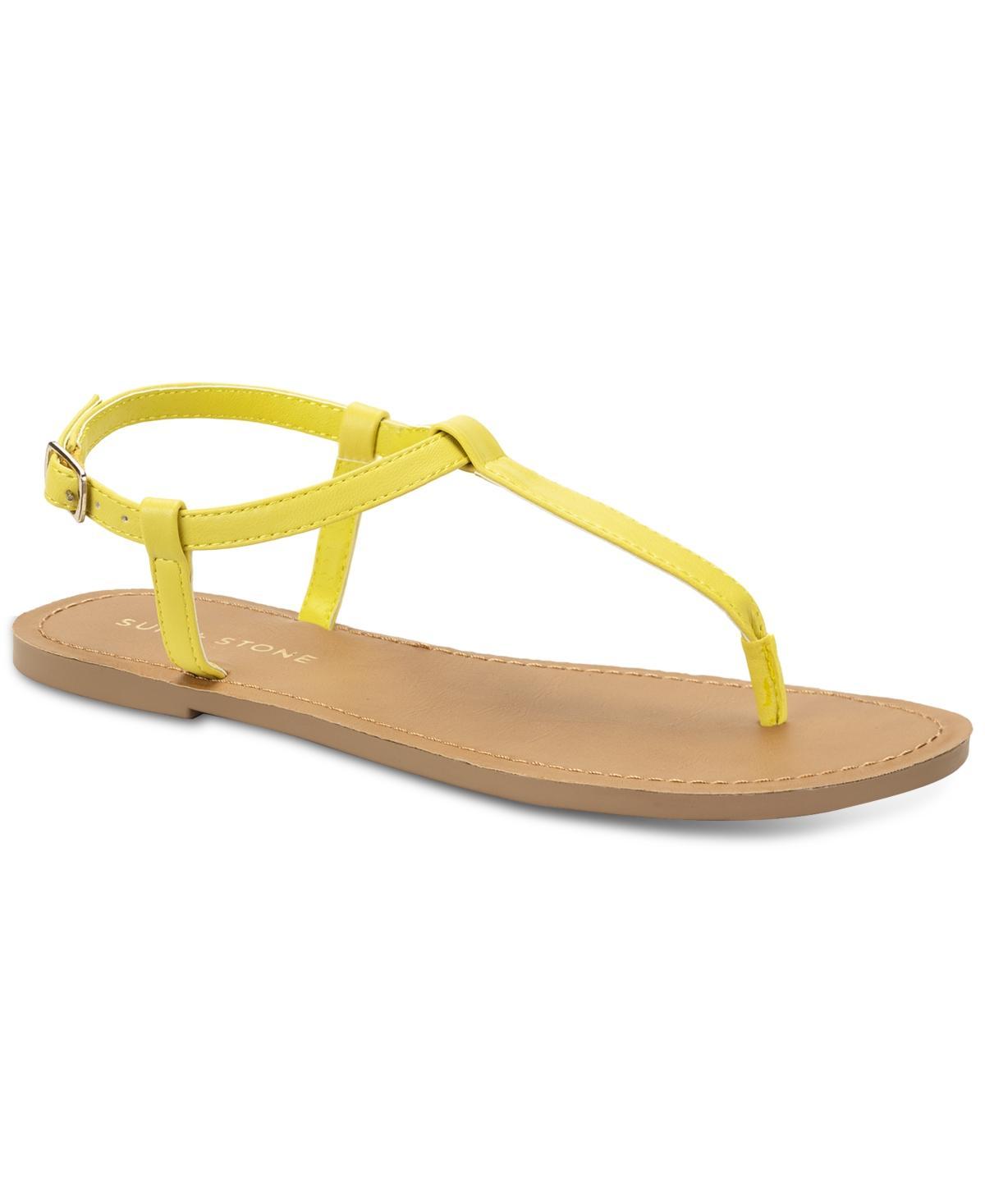 Sun + Stone Krisleyy T-Strap Slingback Flat Sandals, Created for Macys Product Image