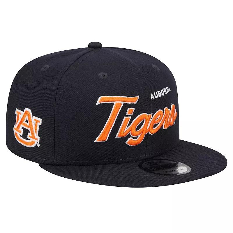 Mens New Era Auburn Tigers Team Script 9FIFTY Snapback Hat, Blue Product Image