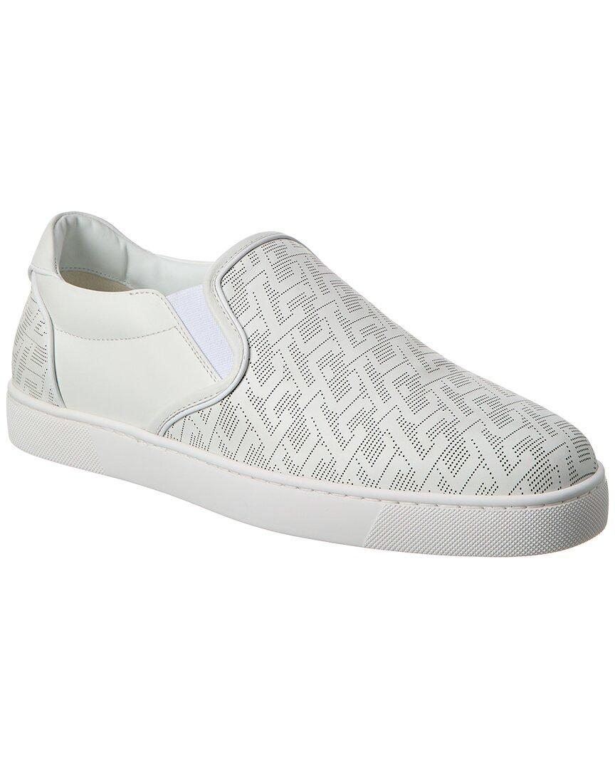 CHRISTIAN LOUBOUTIN F.a.v. Fique A Vontade Leather Slip-on Sneaker In White Product Image