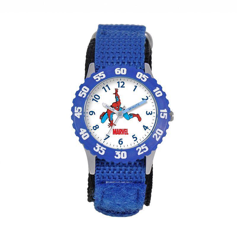 Marvel Spider-Man Time Teacher Stainless Steel Watch, Boys, Blue Product Image