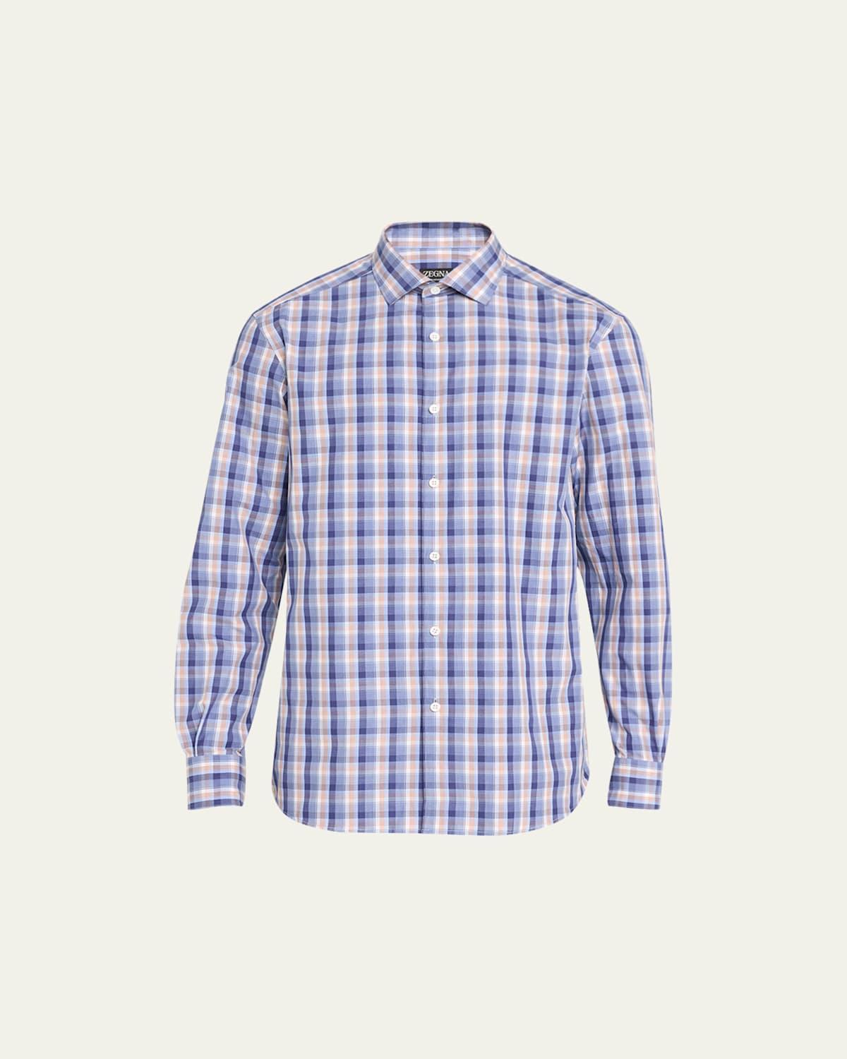 Mens Plaid Button-Down Shirt Product Image