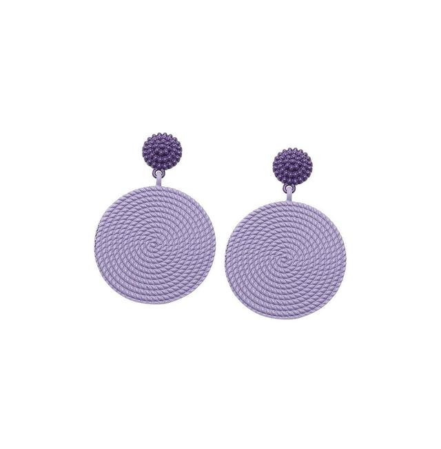 Sohi Womens Purple Circular Rope Drop Earrings Product Image