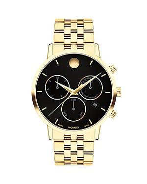 Men's Movado MuseumÂ® Classic Two-Tone PVD Chronograph Watch with Black Dial and Date Window (Model: 0607777) Product Image