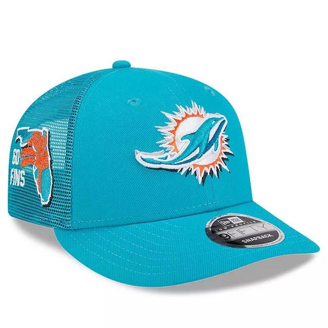 Mens New Era Aqua Miami Dolphins 2024 NFL Draft Low Profile Trucker 9FIFTY Adjustable Hat, DOL Turquoise A Product Image