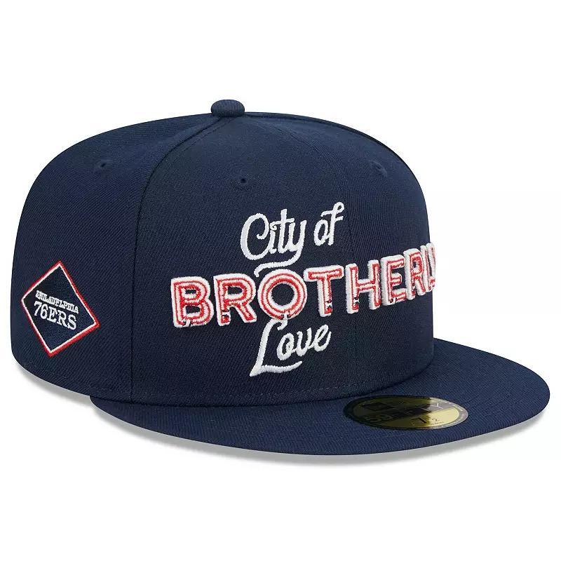 Mens New Era Philadelphia 76ers 2023/24 City Edition 59FIFTY Fitted Hat, Blue Product Image