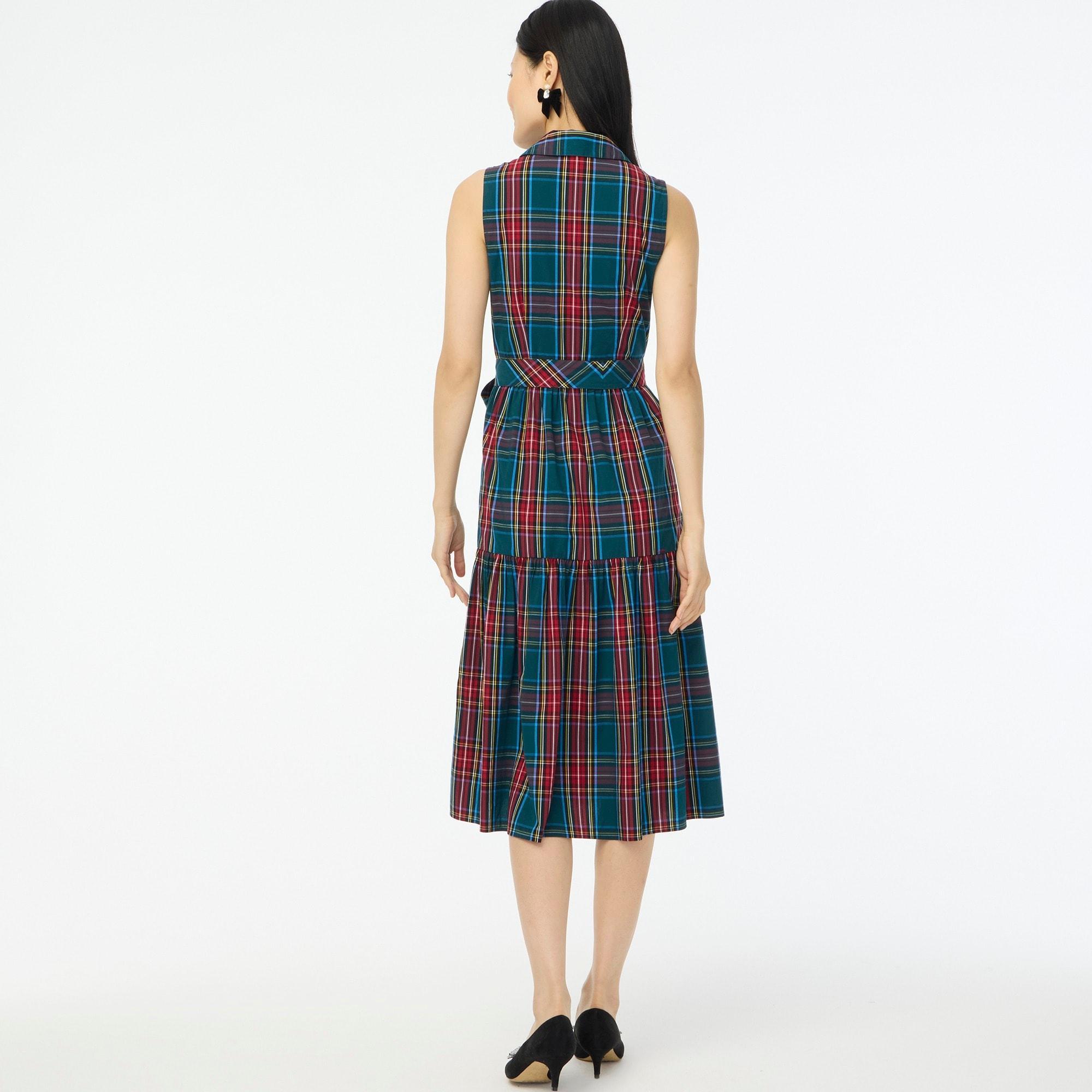 Sleeveless tartan shirtdress Product Image