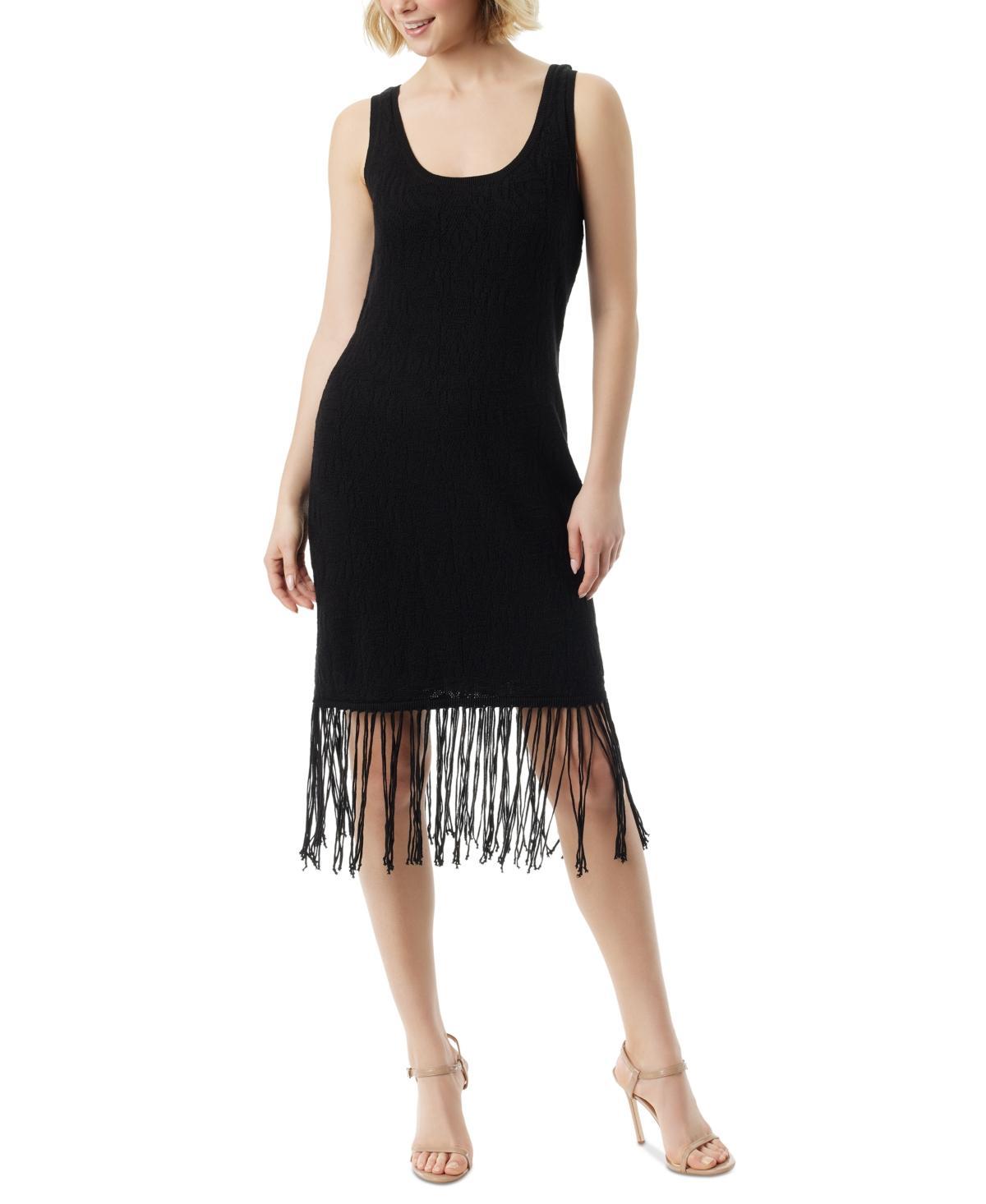 Jessica Simpson Womens Sage Mesh Fringe Dress Product Image