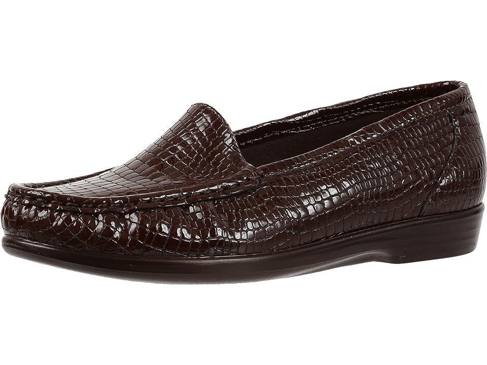 SAS Simplify Crocodile Embossed Leather Moccasin Loafers Product Image