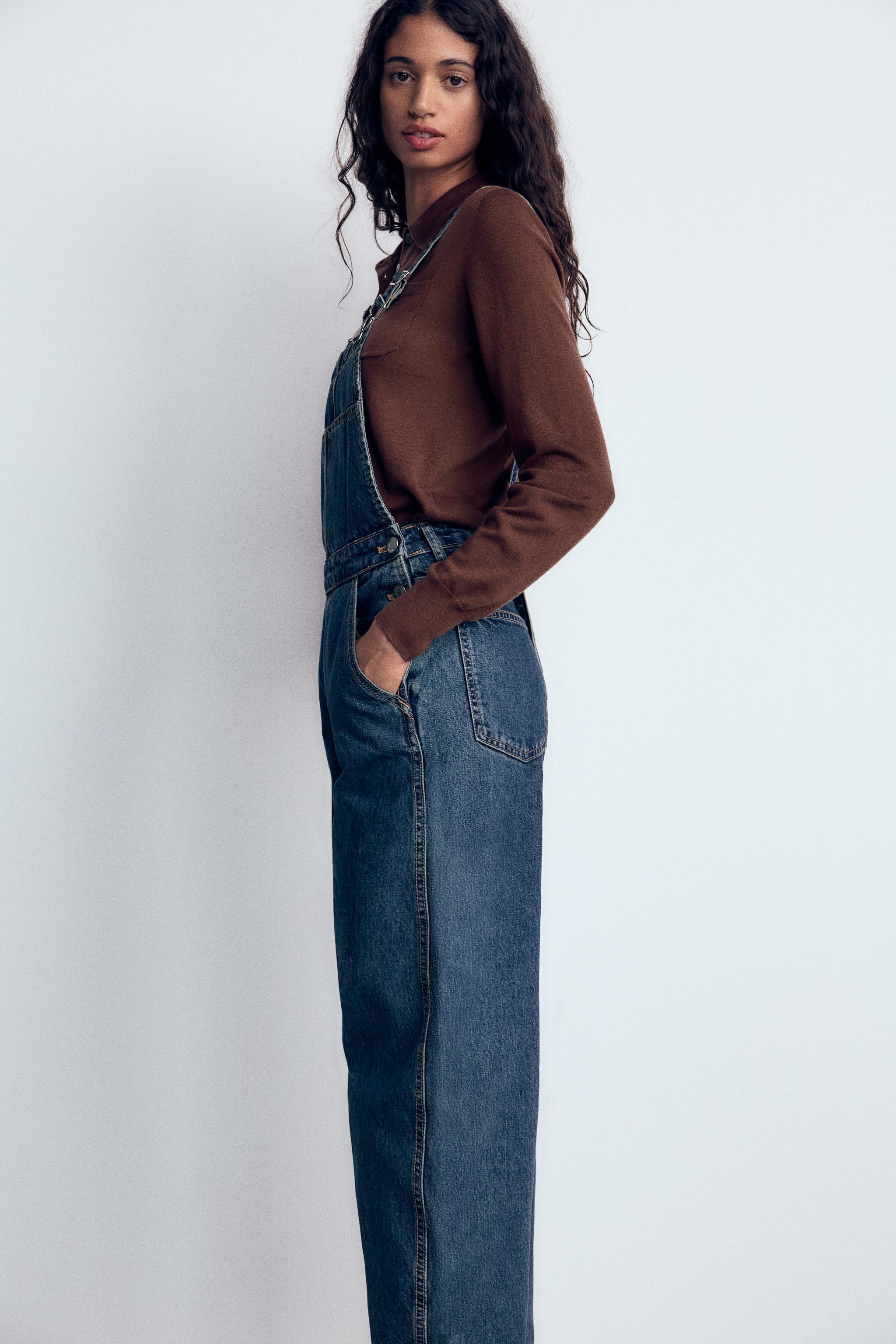 LONG TRF BAGGY DENIM JUMPSUIT Product Image