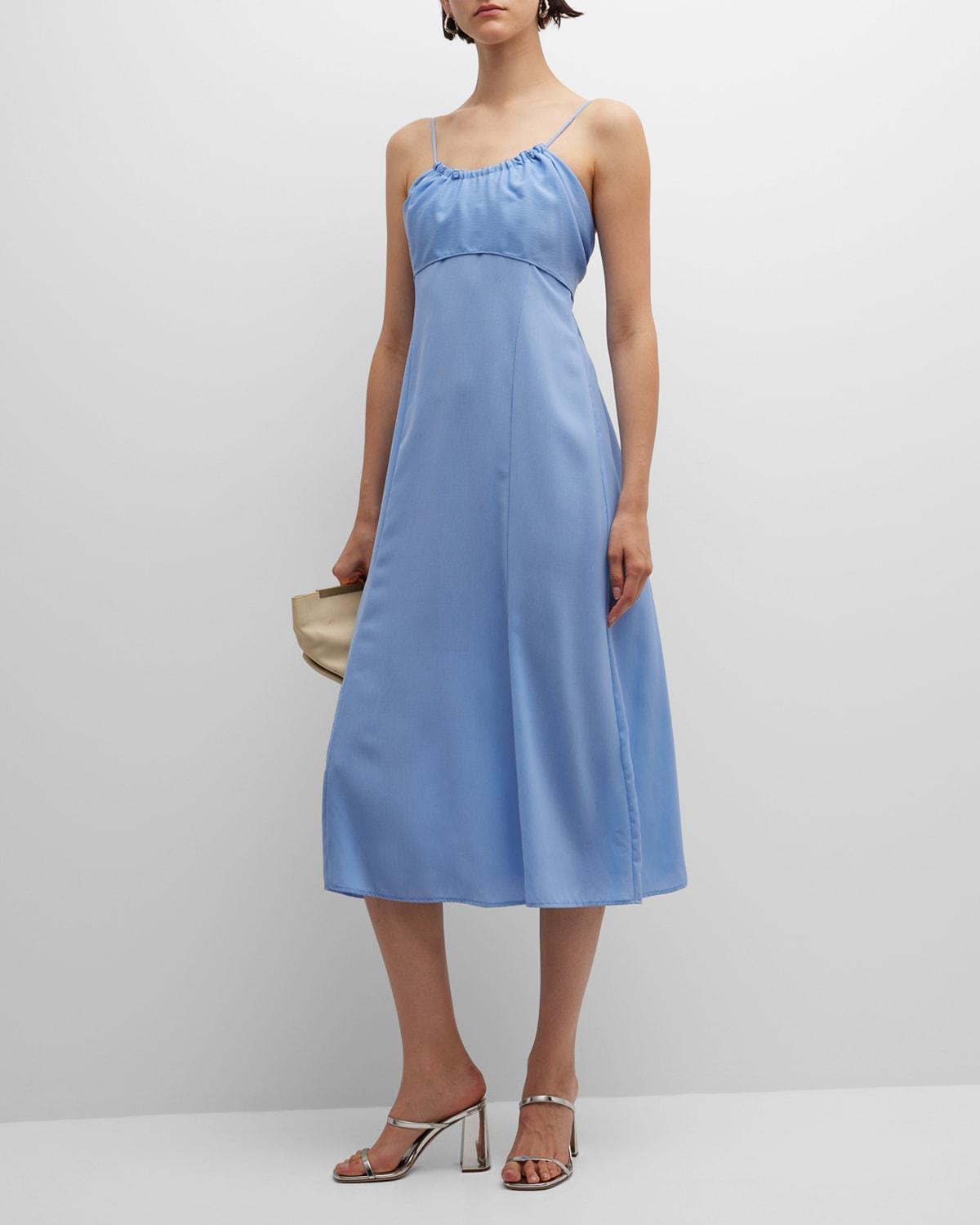 Sleeveless Scoop-Neck Crepe Midi Dress Product Image