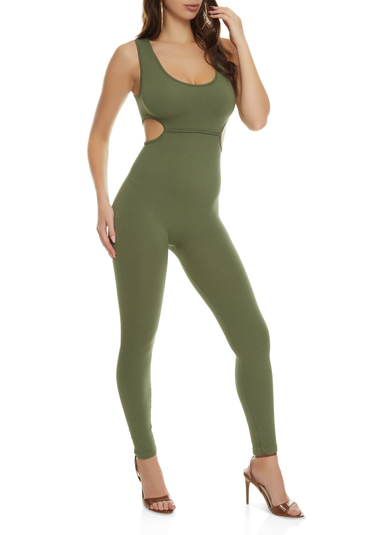 Womens Scoop Neck Cut Out Tank Jumpsuit Product Image